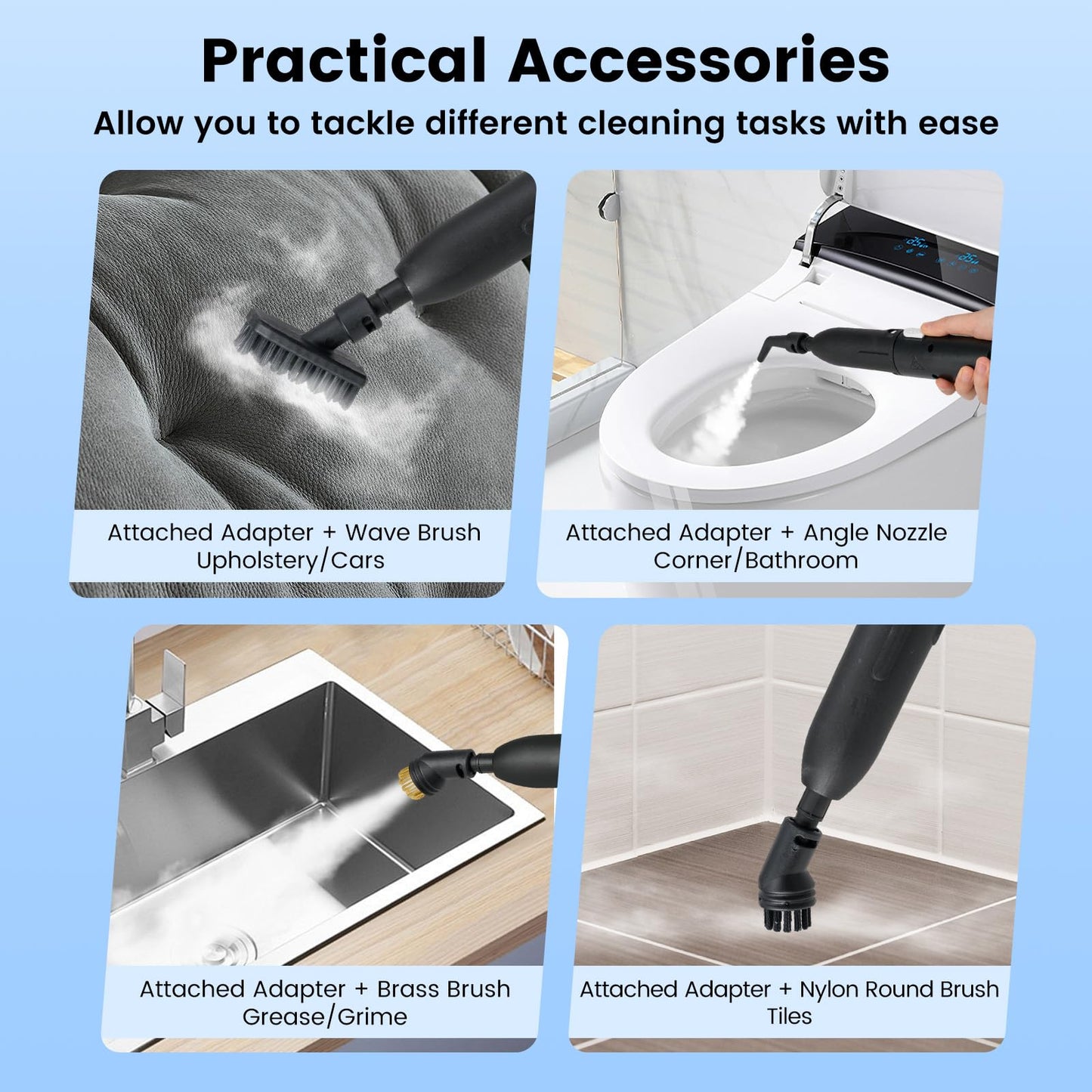 1600W Portable Steam Cleaner with 1L Water Tank