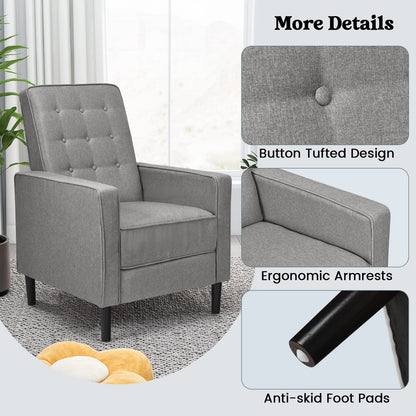 Giantex Accent Armchair, 3-Position Adjustable Sofa Chair Leisure Seat with Extendable Footrest