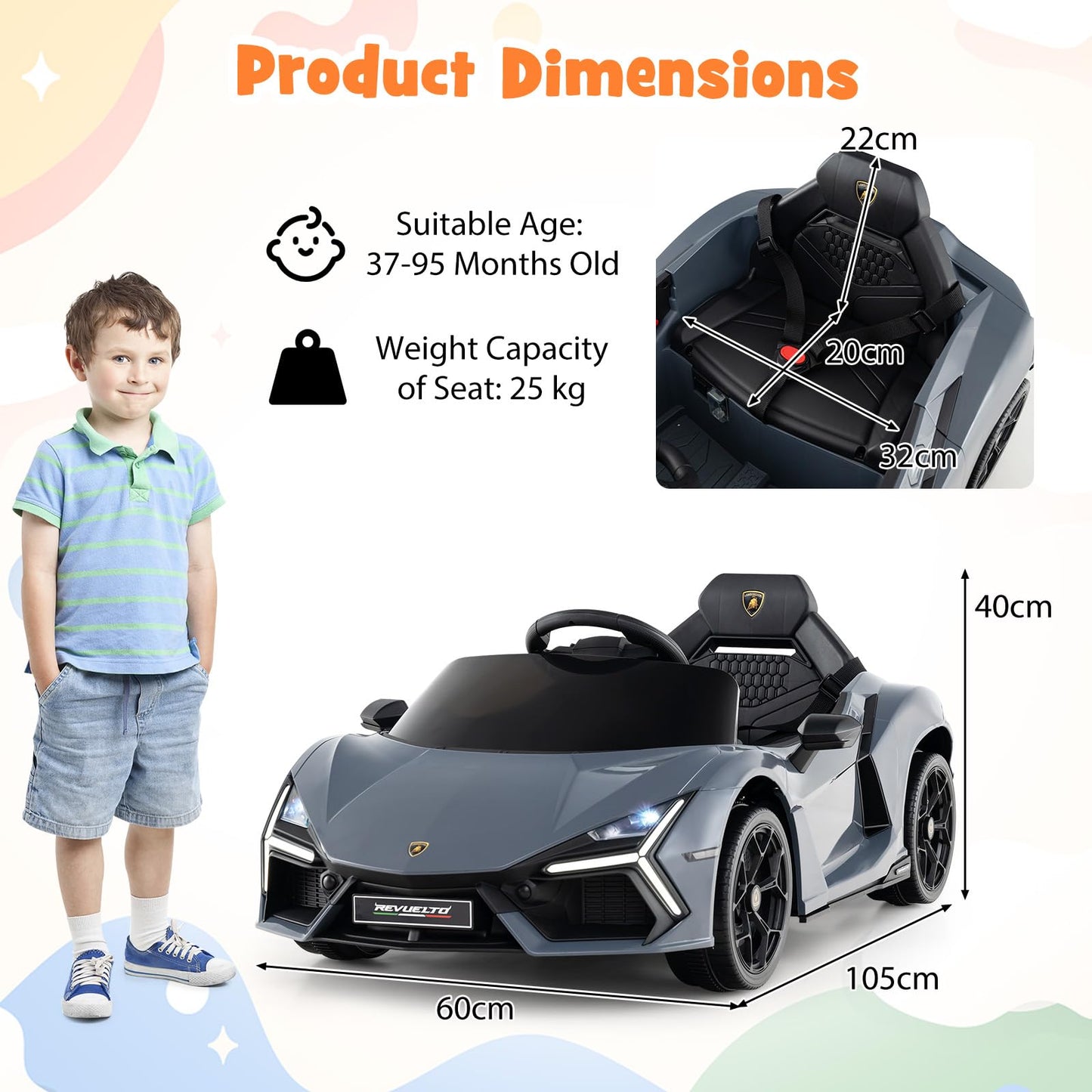 12V Kids Electric Ride on Car with Remote Control