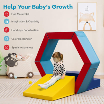 3-Piece Baby Foam Climbing Blocks Indoor Climb and Crawl Activity Play Set