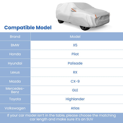 Car Cover Waterproof, All Weather Rain Snow Sun Dust UV Protection