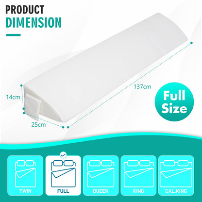 Full/Queen Size Bed Wedge Pillow with Side Pocket