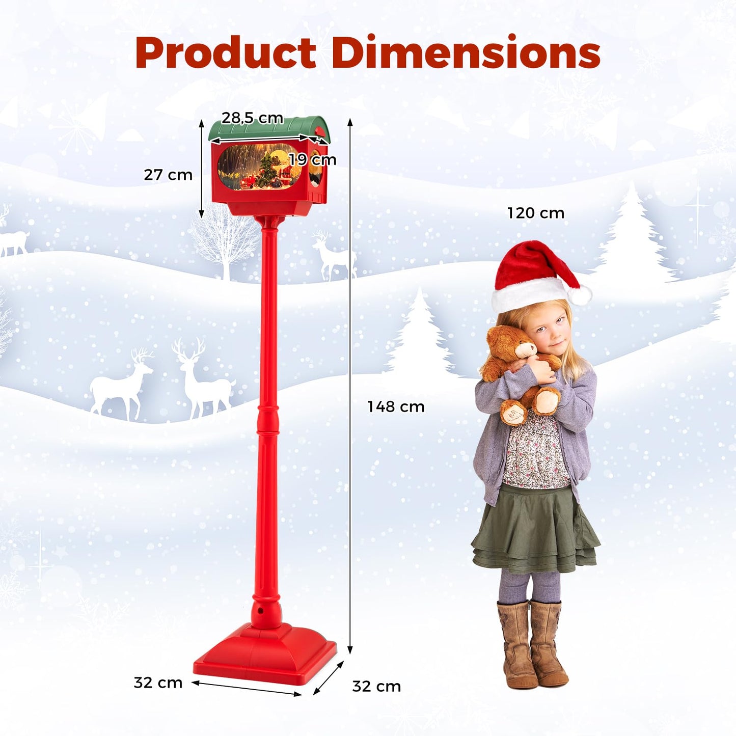 148 CM Musical Christmas Sound and Tap Activated Xmas Indoor Street Lamp
