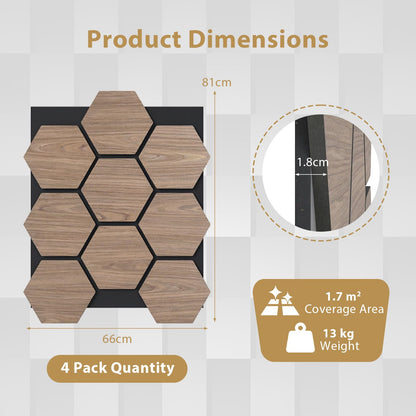 4 Pack Acoustic Panels for Walls 81 x 66 cm Sound Absorbing Panel