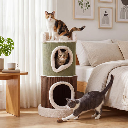 Cat House for Indoor Cats, Multi-Level Cat Tower with Top Perch