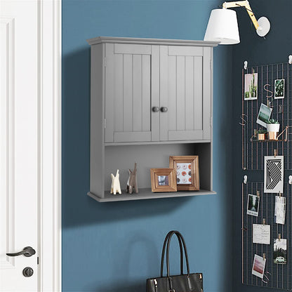 Wooden Wall Mounted Medicine Cabinet with Double Door