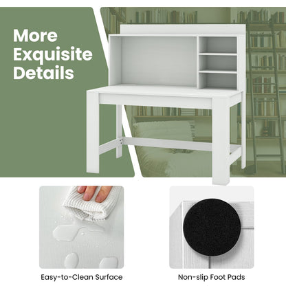 Computer Desk with 3 Storage Shelves and Cable Hole for Study