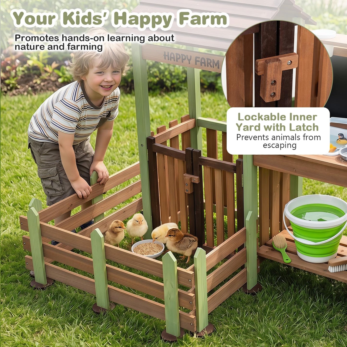 Outdoor Mud Farm Playset for Kids Age 3+