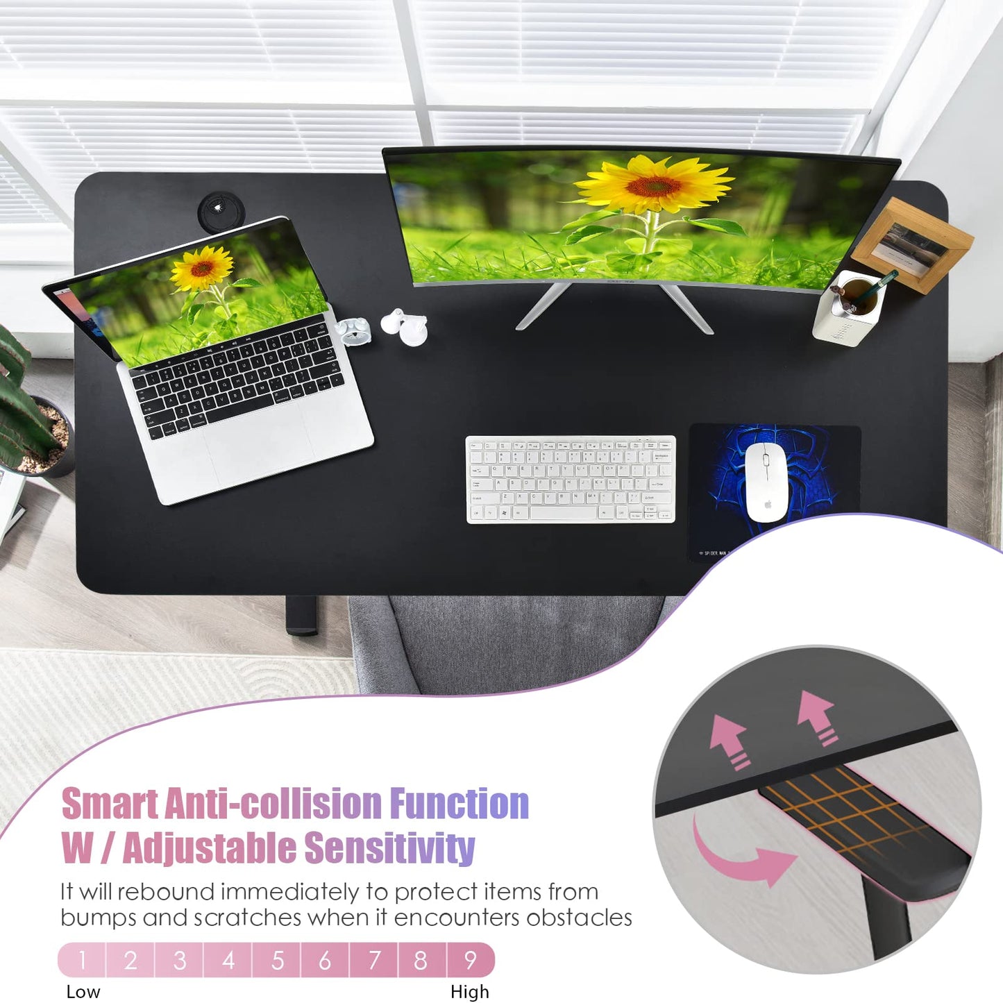 Ergonomic Computer Table and Workstation With USB Charging Port