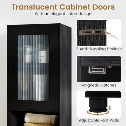 Tall Bathroom Cabinet, Freestanding Storage Cupboard