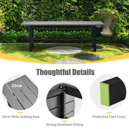 Metal Frame Outdoor Dining Bench Chair Leisure Porch Seating