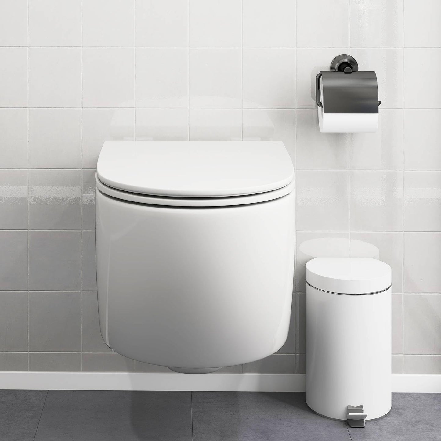 Wall Hung Toilet Ceramic Wall-Mounted Toilet Bowl and Toilet Seat