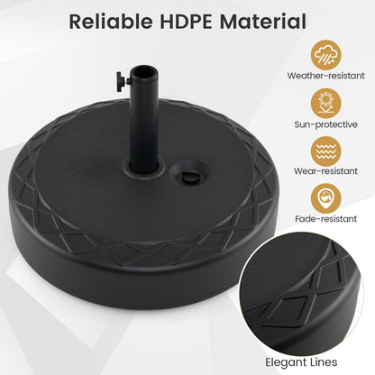 Round Parasol Base, 30kg Water and Sand Fillable Patio Umbrella Holder