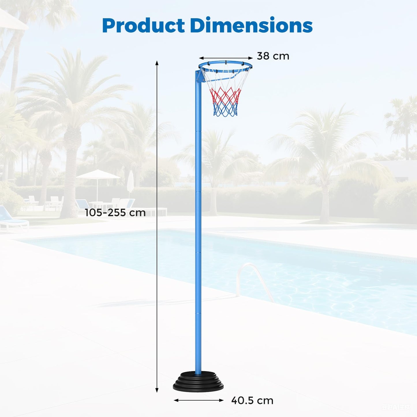 Netball Stand and Post, Adjustable Basketball Goal System