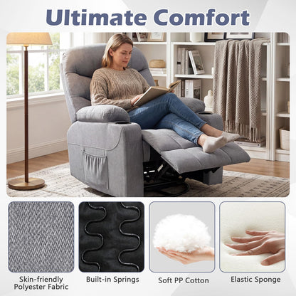 Recliner Chair with Massage and Heat Nursery Rocking Chair with 360° Swivel Function