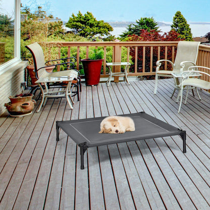 Steel Frame Elevated Pet Cot with Removable Canopy