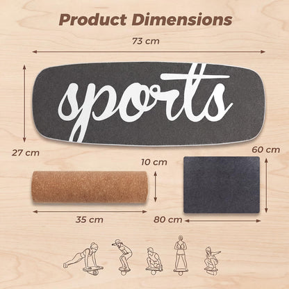 Wooden Balance Board, Surfing Skate Balance Trainer