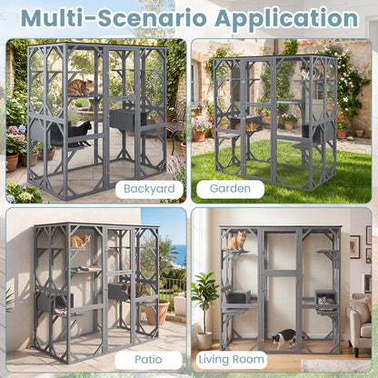 Large Outdoor Cat House, Walk-in Cats Enclosure