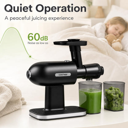 Cold Press Juicer Machine with Reverse Function, Pusher & Brush