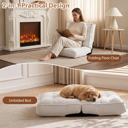 6-Level Adjustable Single Lazy Sofa Bed Chair