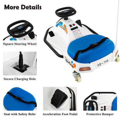 Electric Drifting Go Kart for Kids with 360° Spin Wireless Connection and USB