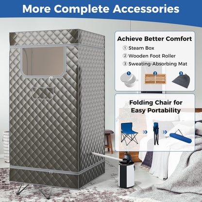 Portable Steam Sauna for Home with 3L Steam Generator