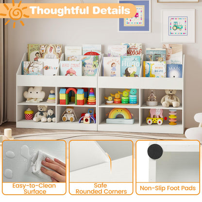 Kids Bookshelf, Wooden Toddler Toy Organizer