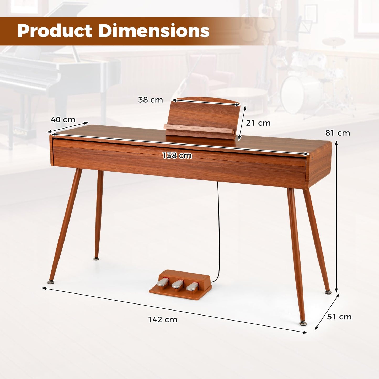 88-Key Graded Hammer Action Weighted Keyboard Full-size Electric Piano