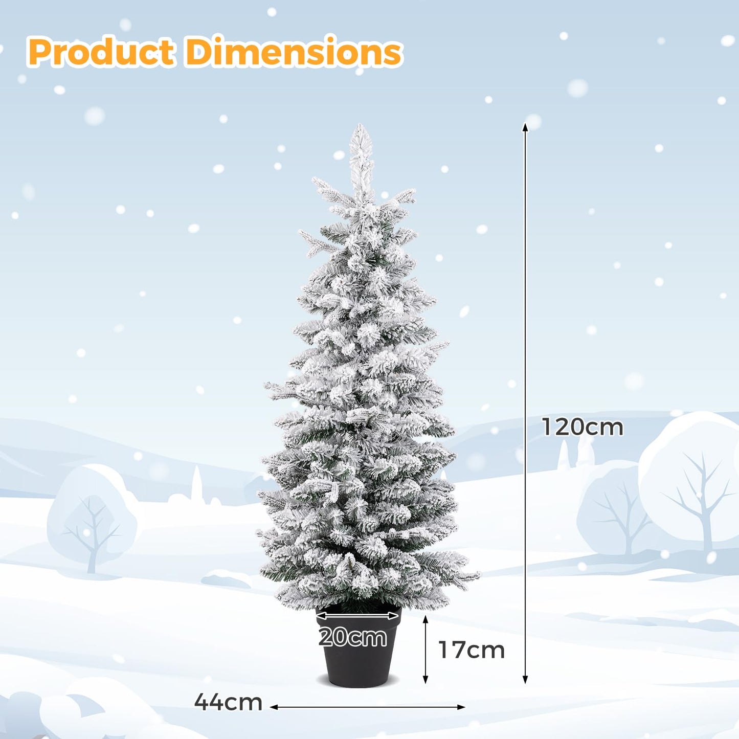 Artificial Pre-lit Christmas Tree Snow Flocked Xmas Tree