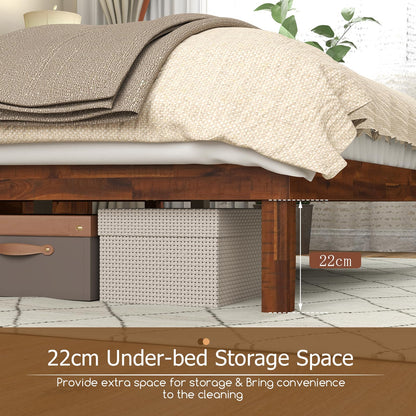 Bed Frame with Headboard and Slats Support