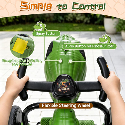 Kids Tricycle, Dinosaur Toddler Trike with Lights