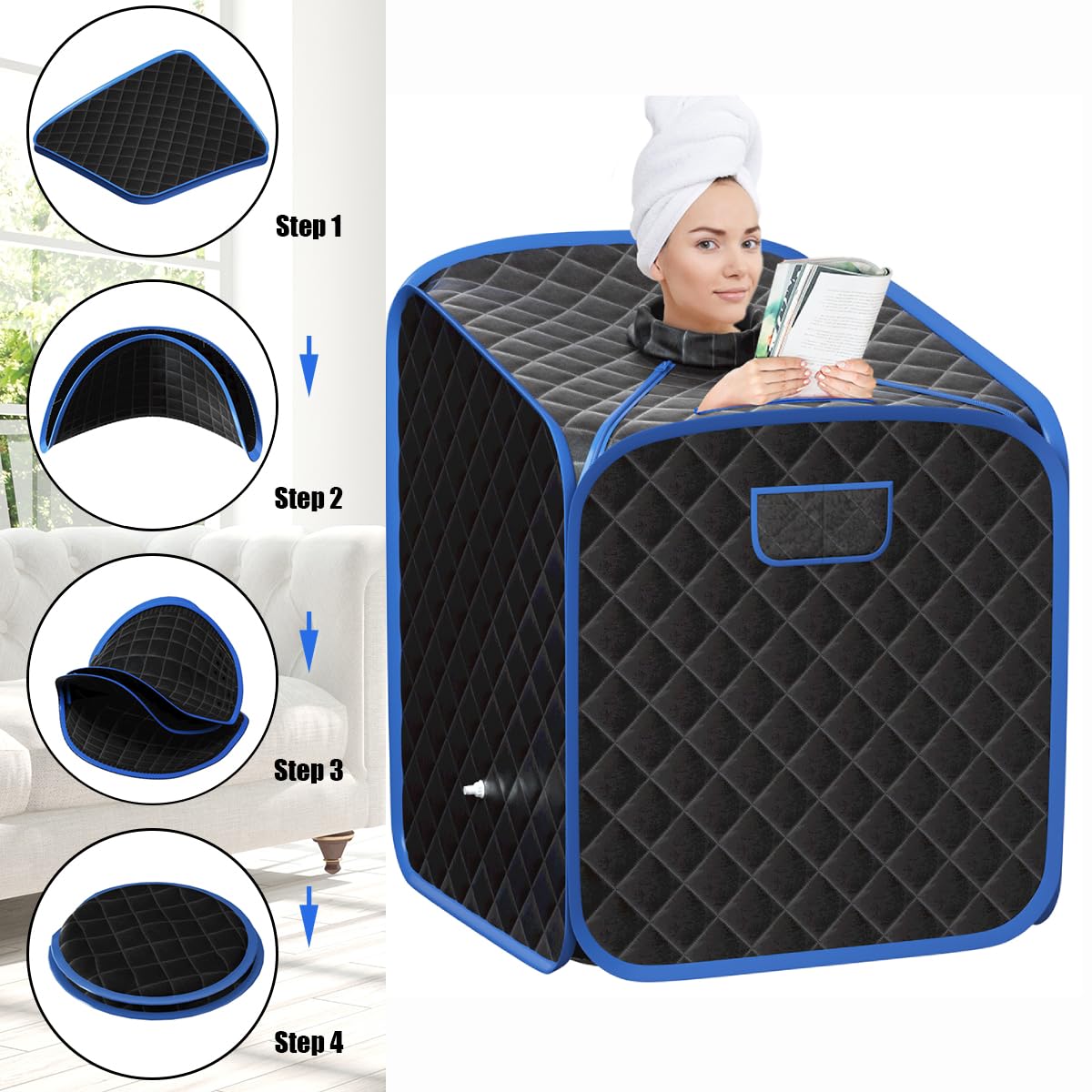 Portable Steam Sauna Tent Private Sauna Spa with Adjustable Temperature