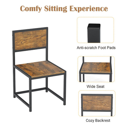 Dining Table and Chairs Set, Breakfast Table Furniture with 2 High Back Chairs