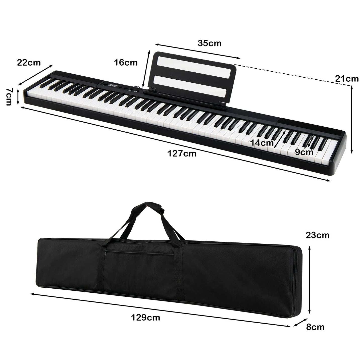 88 Key Electronic Keyboard with Storage Bag for Kids and Adults