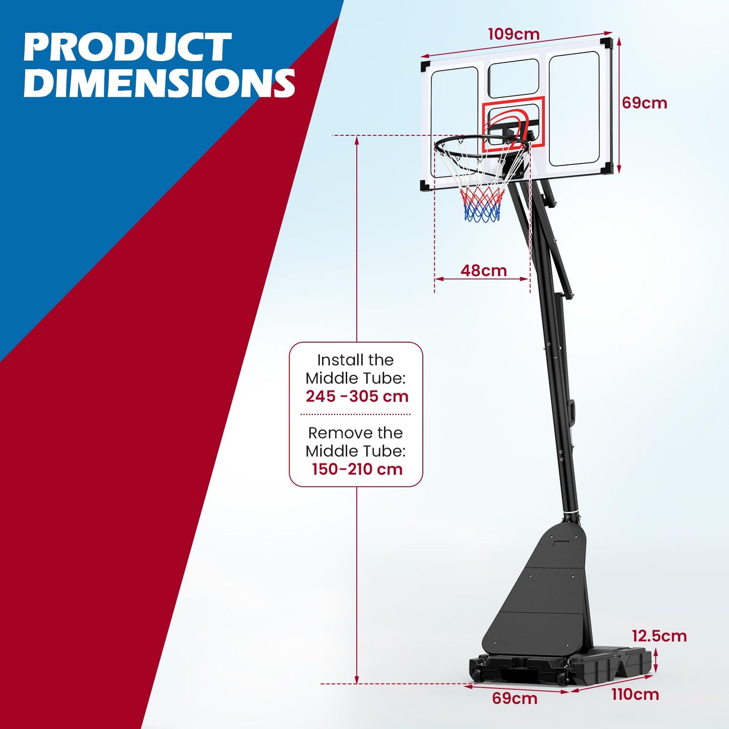 Basketball Hoop, 10FT Basketball Goal System