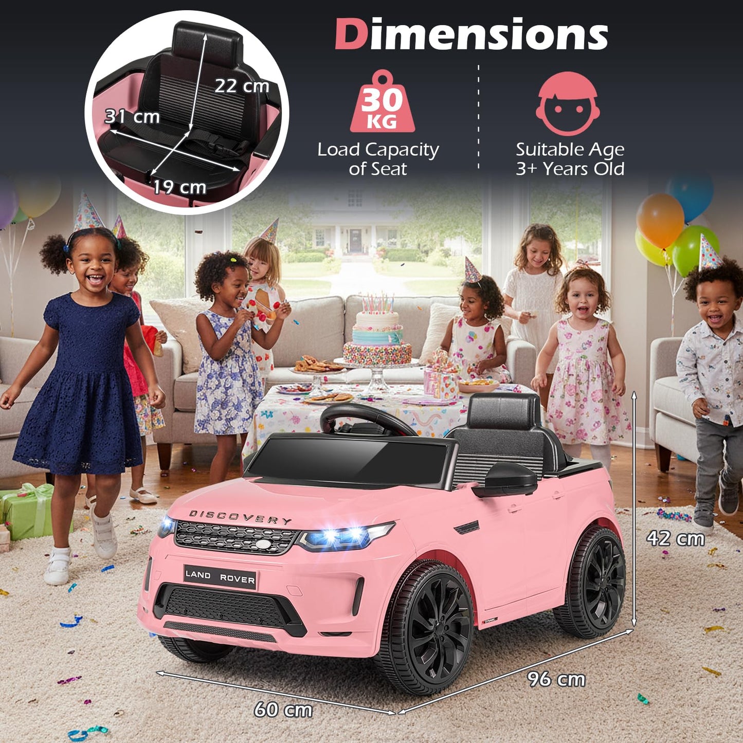 12V Ride on Car with Remote Control and Music Licensed Land Rover