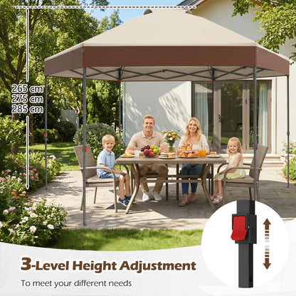 Pop up Garden Gazebo, 3.6 x 3.6m Height Adjustable Canopy Tent