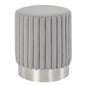 Upholstered Footrest Stool with Decorative Vertical Tufting and Heavy-duty Metal Base