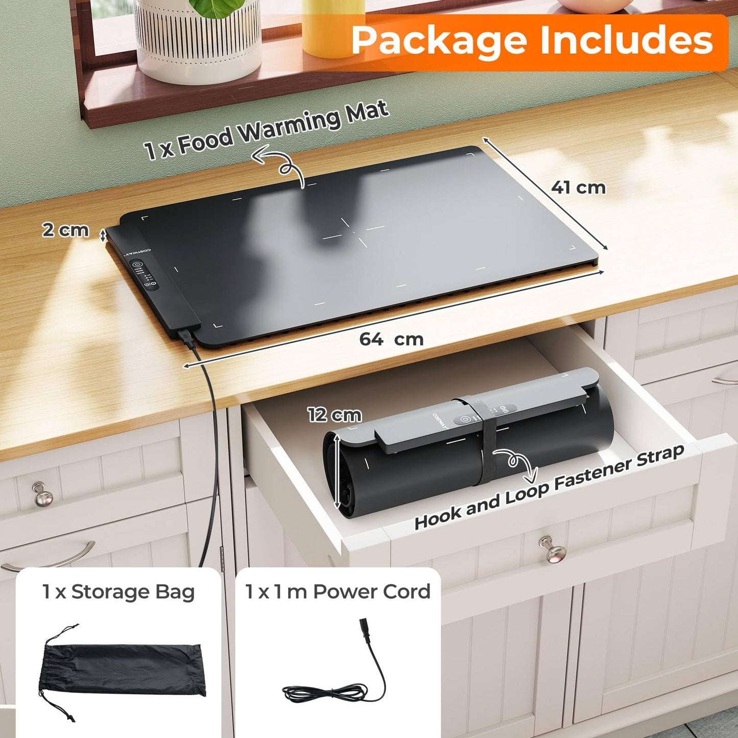 Electric Silicone Food Warming Mat with Fast Full Surface Heating