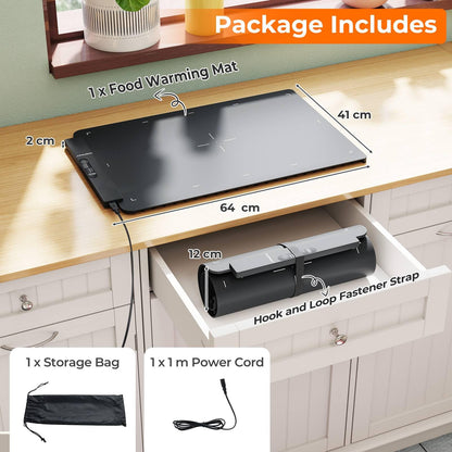 Electric Silicone Food Warming Mat with Fast Full Surface Heating