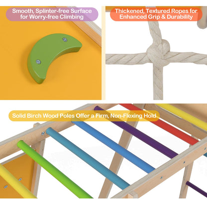 6-in-1 Jungle Gym with Slide and Rock Climbing for 3-14 Years Olds