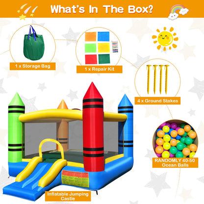 Inflatable Bouncy House, Kids Inflatable Castle with Slide