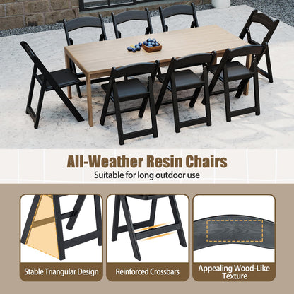 4 Pack Resin Folding Chairs, 500KG Static Load Dining Chairs