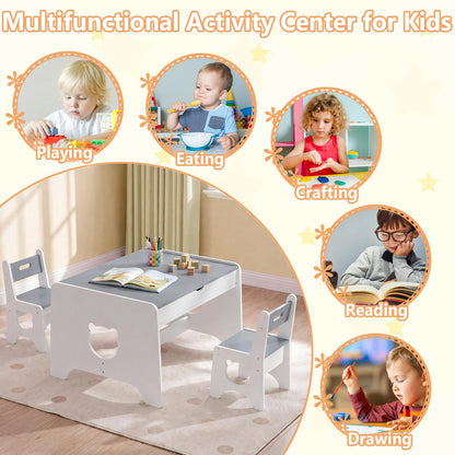 Kids Table and Chair Set, Wooden Children Activity Table