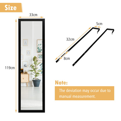 Full Length Over the Door Mirror with Hanging Hooks for Bedroom
