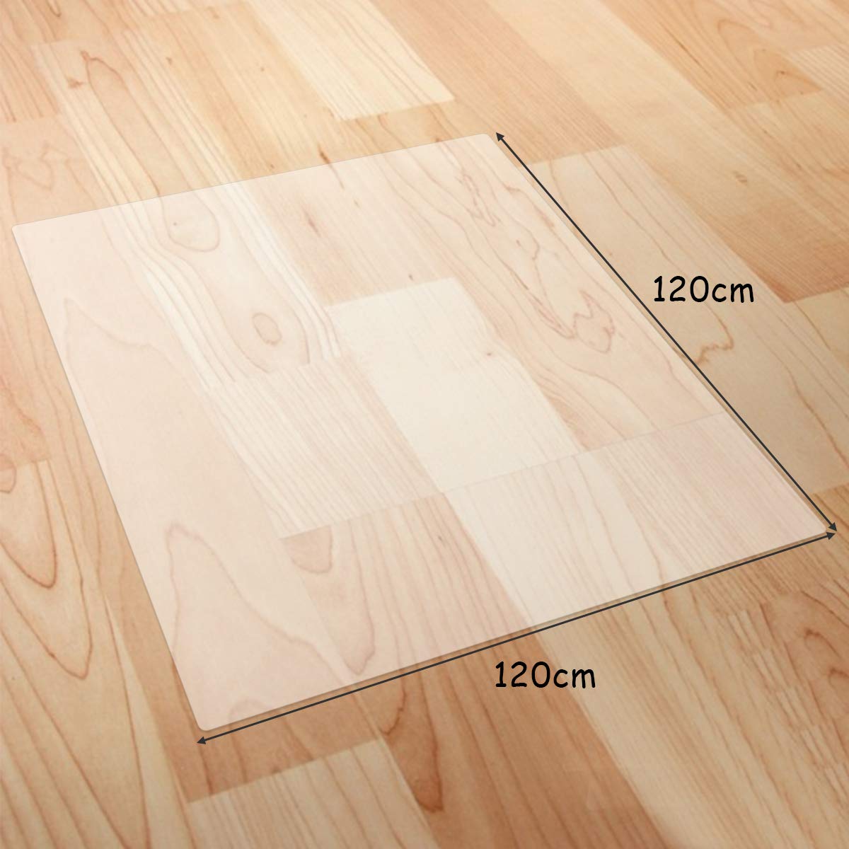 120x120cm Office Chair Mat, Transparent Non Slip PVC Floor Protection Mat