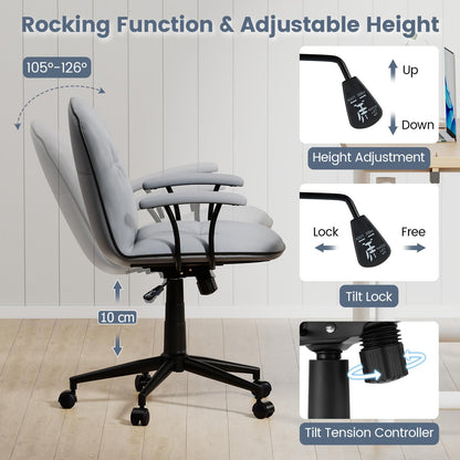Home Office Office Chair, PU Leather Desk Chair with Rocking Function
