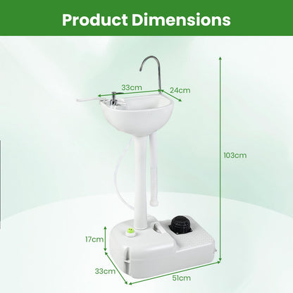 Portable Camping Sink, 17L Water Capacity Hand Wash Basin Stand