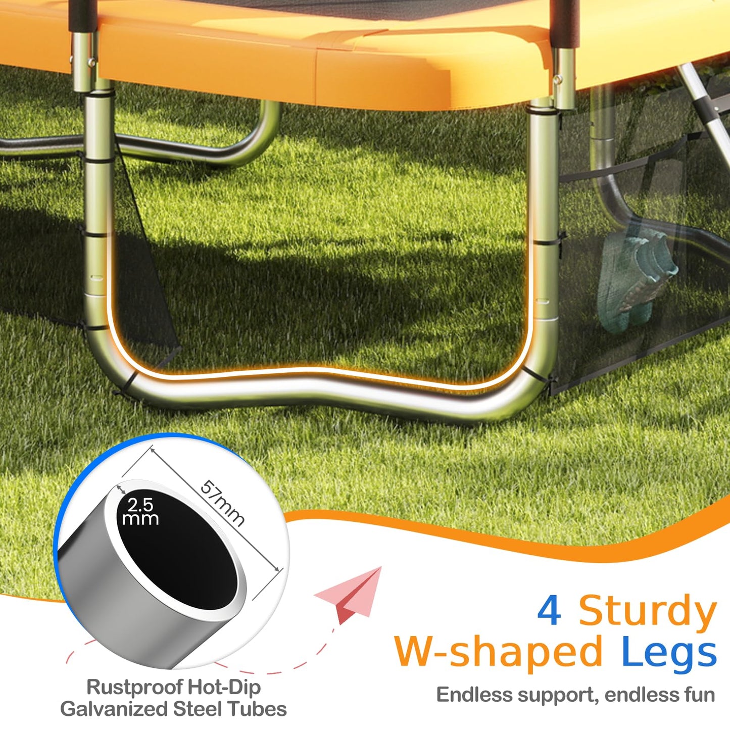 Rectangle Outdoor Trampoline 317 x 255 cm Backyard Trampoline
