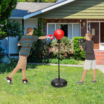 122cm Height Adjustable Punching Ball Stand Box with Stand and Gloves